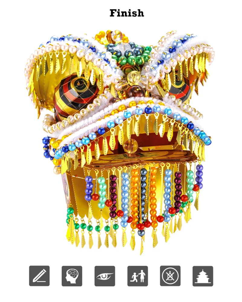 Microworld 3D металлическая нано-головоломка танцующий Лев Сборная модель Набор DIY 3D лазерная резка головоломка игрушка