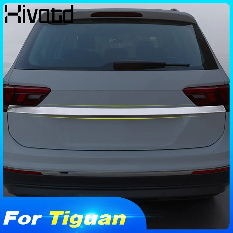 Hivotd аксессуары для фольксваген Tiguan тигуан нержавеющая сталь задняя дверь багажника Ручка крышка хвостовые ворота отделка ободок литье Стайлинг