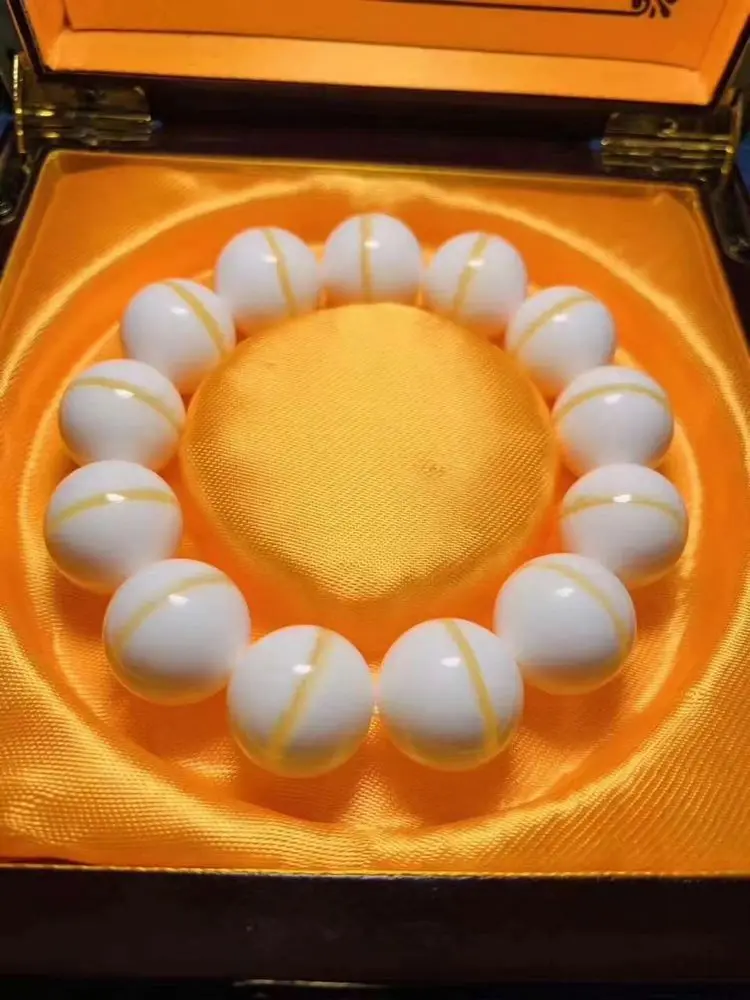 16mm Nature Sea tridacna Mala Bead Bangle golden Thread Giant Clam Organic Gems Rosary Churinga | Дом и сад