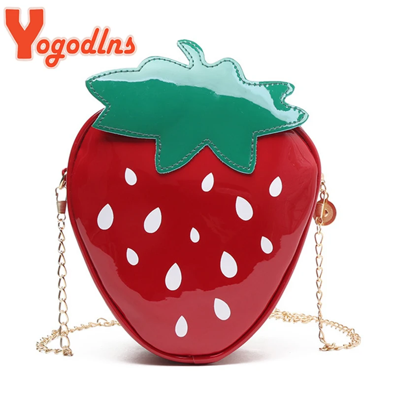 Женская сумка через плечо Yogodlns маленькая цепочка для вечеринки в форме клубники