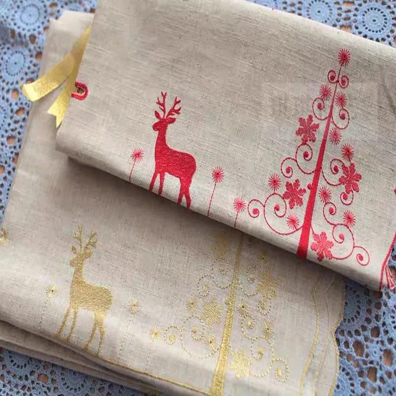 Занавеска в стиле кантри из хлопка и льна с вышивкой виде оленя воздушный шар