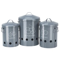 32 pcs food container potatoes onions garlic bins storage canisters pots jars kitchen metal vegetable bucket box