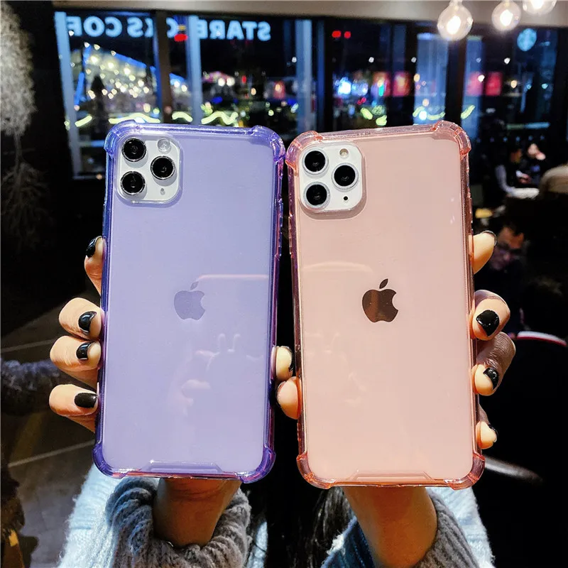 USLION противоударный армированный Прозрачный чехол для iPhone 11 Pro Max XS Max XR X 8 7 6 6s Plus 5 5S SE прозрачные телефонные чехлы крышка подушки безопасности