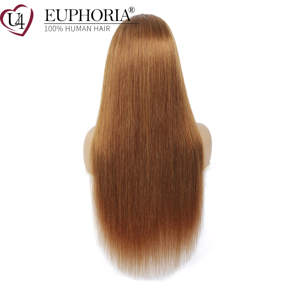 Прямые человеческие волосы на шнуровке парики 4X4 коричневый 30 Бург красный