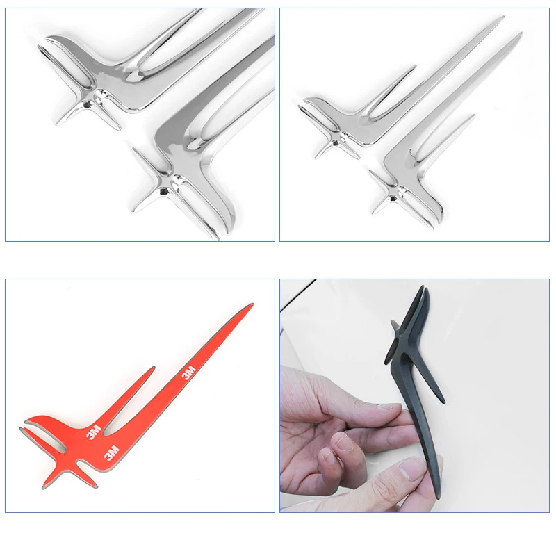 

2pcs 3D Metal Car Fender Decorative Stickers Wing Emblem Car Decal Badge for Audi Q2 Q3 A4 B8 B9 A6 C8 Q5 FY A7 Car Accessories