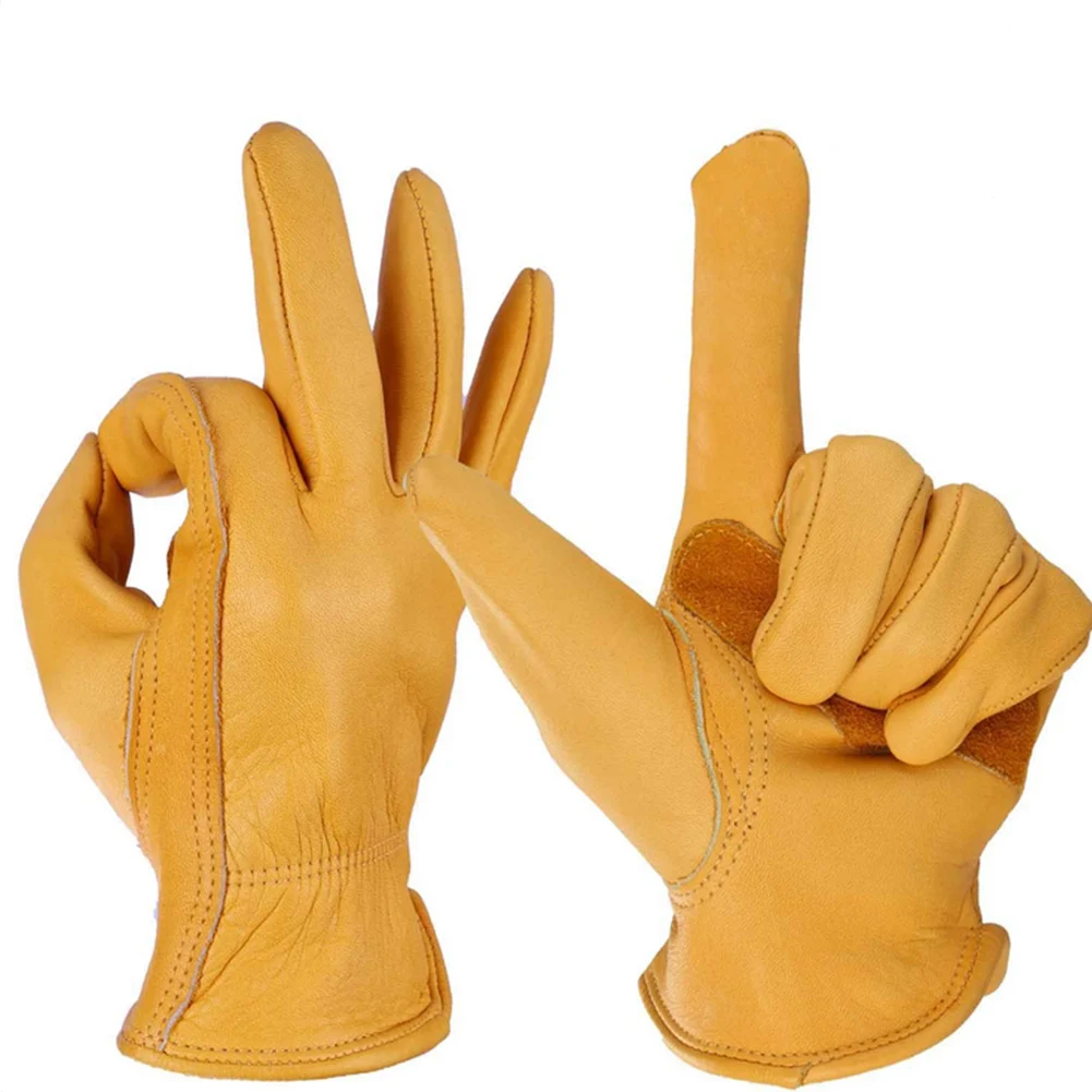 Unisex Cycling Stretchable Working Outdoor Five Fingers Gardening Leather Gloves Retro | Спорт и развлечения