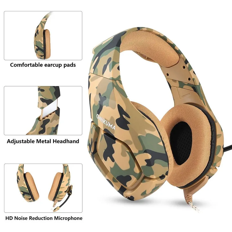 Камуфляж PS4 гарнитура бас Игровые наушники игра шлем с микрофоном для ПК