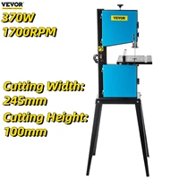 vevor 370w benchtop bandsaw with dust port 10in width cutting wood 1700rpm woodworking band sawing machine diy tilt table blade