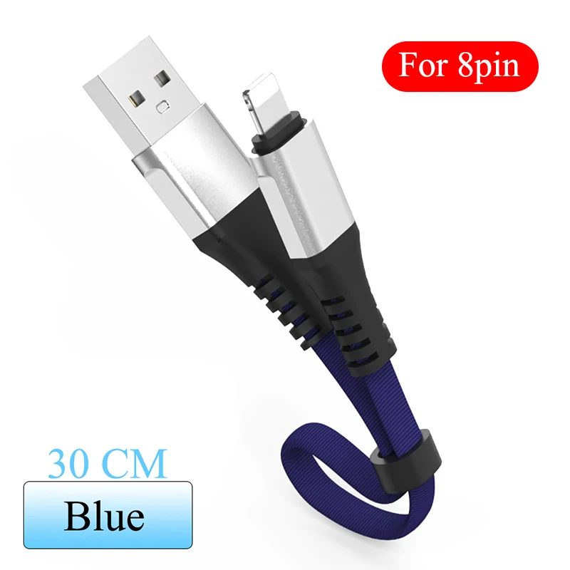 For iphone 30 см короткий usb Tpye C кабель быстрого зарядного устройства для iphone samsung Android 2.4A Быстрая зарядка мобильного телефона кабель для передачи данных usb c кабели - Цвет: For iphone