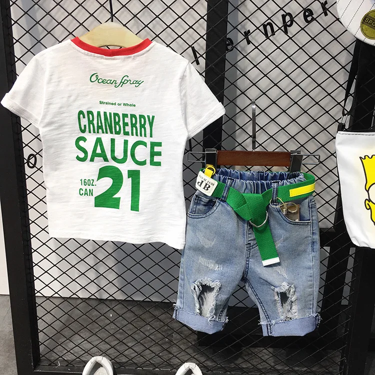 

Kids Sets Boys Summer New Children Short Sleeved T Shirt + pant Two Sets of Children's Sport Suit boys Clothing set 2-7Year