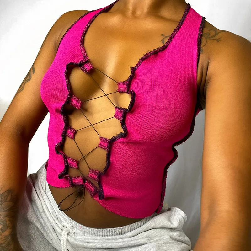 Осень 2020 Новая модная женская одежда перекрестная повязка сексуальная открытая