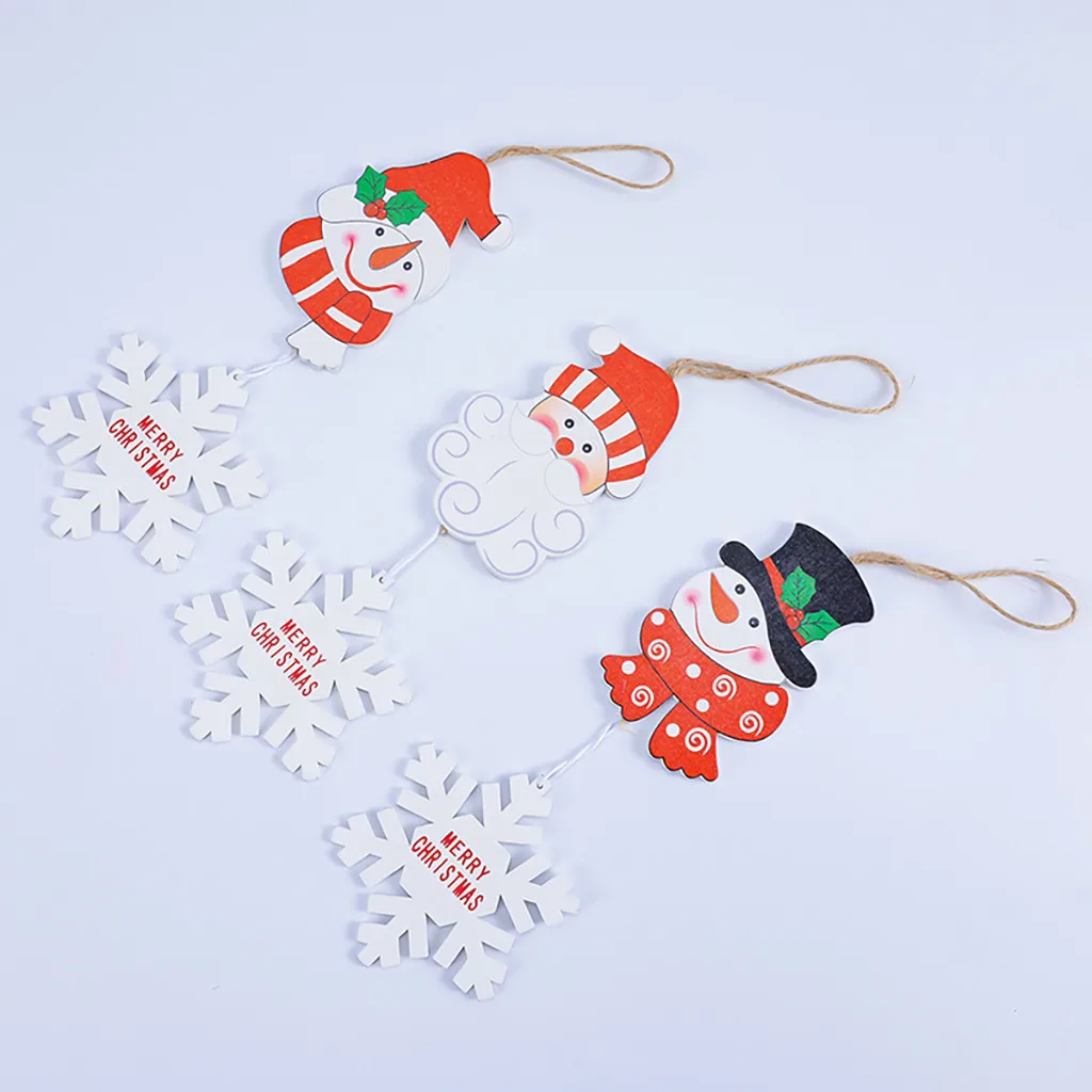 3 шт. рождественские украшения деревянные для рождественской елки подвесные