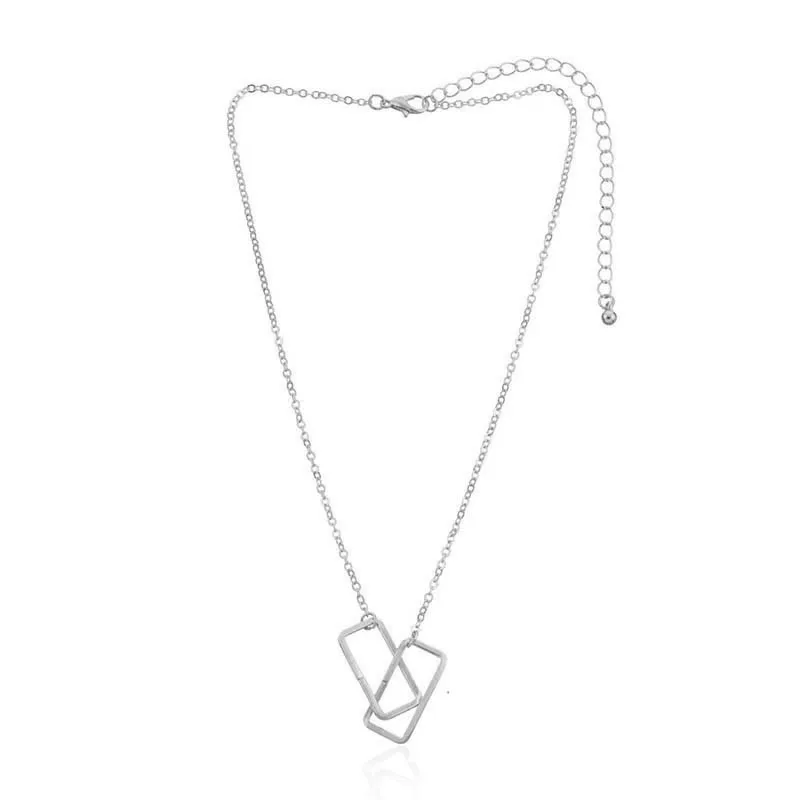 

Simple Trending Hollow Geometric Pendant Necklace for Women Vintage Colar Sweater Chains Clavicle Necklace Fashion Jewelry Gift
