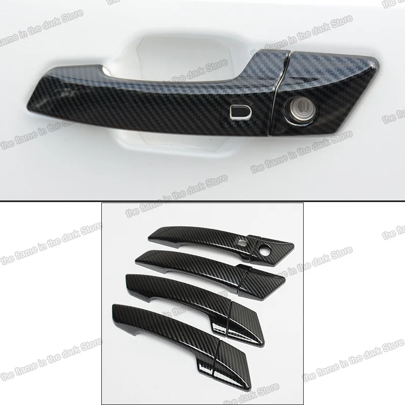 

lsrtw2017 carbon fiber abs car door handle trims chrome bowl decoration for changan cs55 2017 2018 2019 2020 2020 accessories