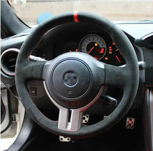 

Обложка на руль для Toyota 86 / 2013-2016 Scion FR-S / 2013-2016 Subaru BRZ, черная замшевая кожаная обложка на руль