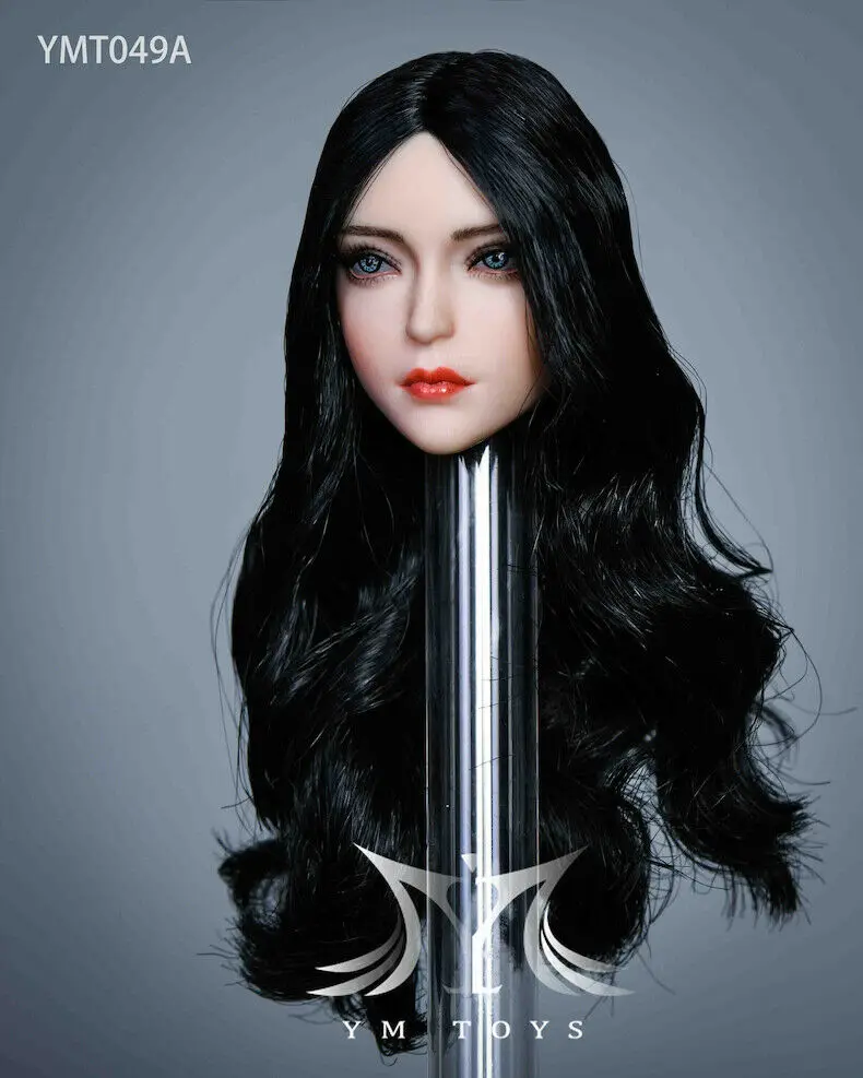 YMTOYS YMT049 1/6 Азия девушка макияж голова лепать черные/коричневые волосы подходит 12