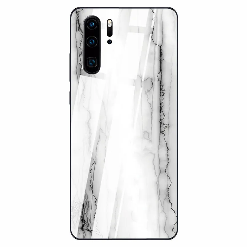 04 Tempered Glass Case For Huawei 9 10 Lite 8X 8X MAX White Marble Phone Cases For Nova 3 P-smart-Z P30 P20 Lite MATE 20 LITE Funda - Цвет: 04