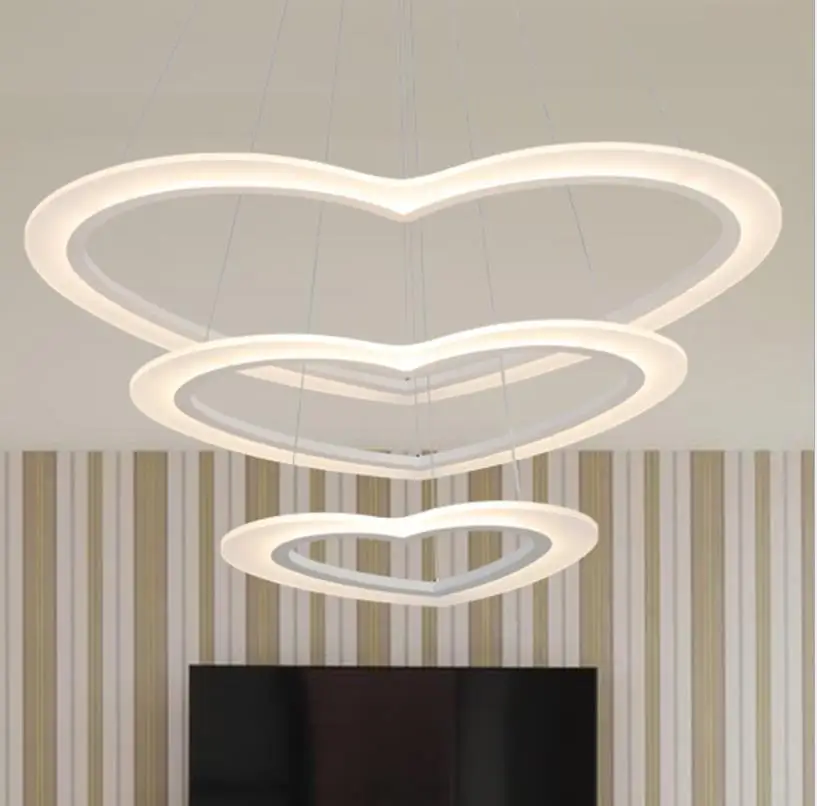 Светодиодная люстра в форме сердца простая романтическая Люстра для столовой