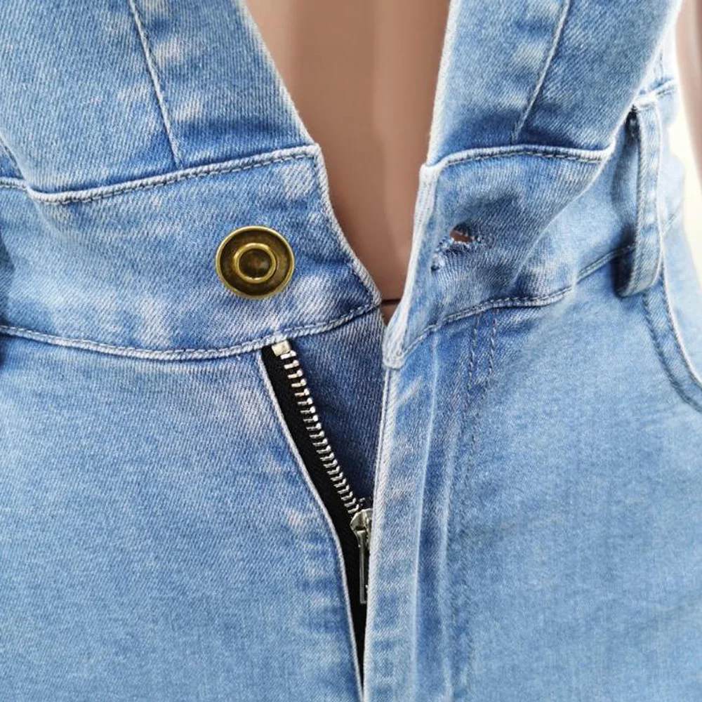 Plus Size Denim Jumpsuit Women Overalls Single-Breasted Buttons Rompers Party Clubwear Sexy Bodycon Jumpsuits Jeans Pants |