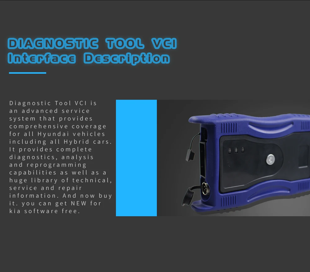 VCI OBDII диагностический интерфейс программирования VCI диагностический инструмент для программного обеспечения Kia ForHyunda-i V2.02 диагностический интерфейс