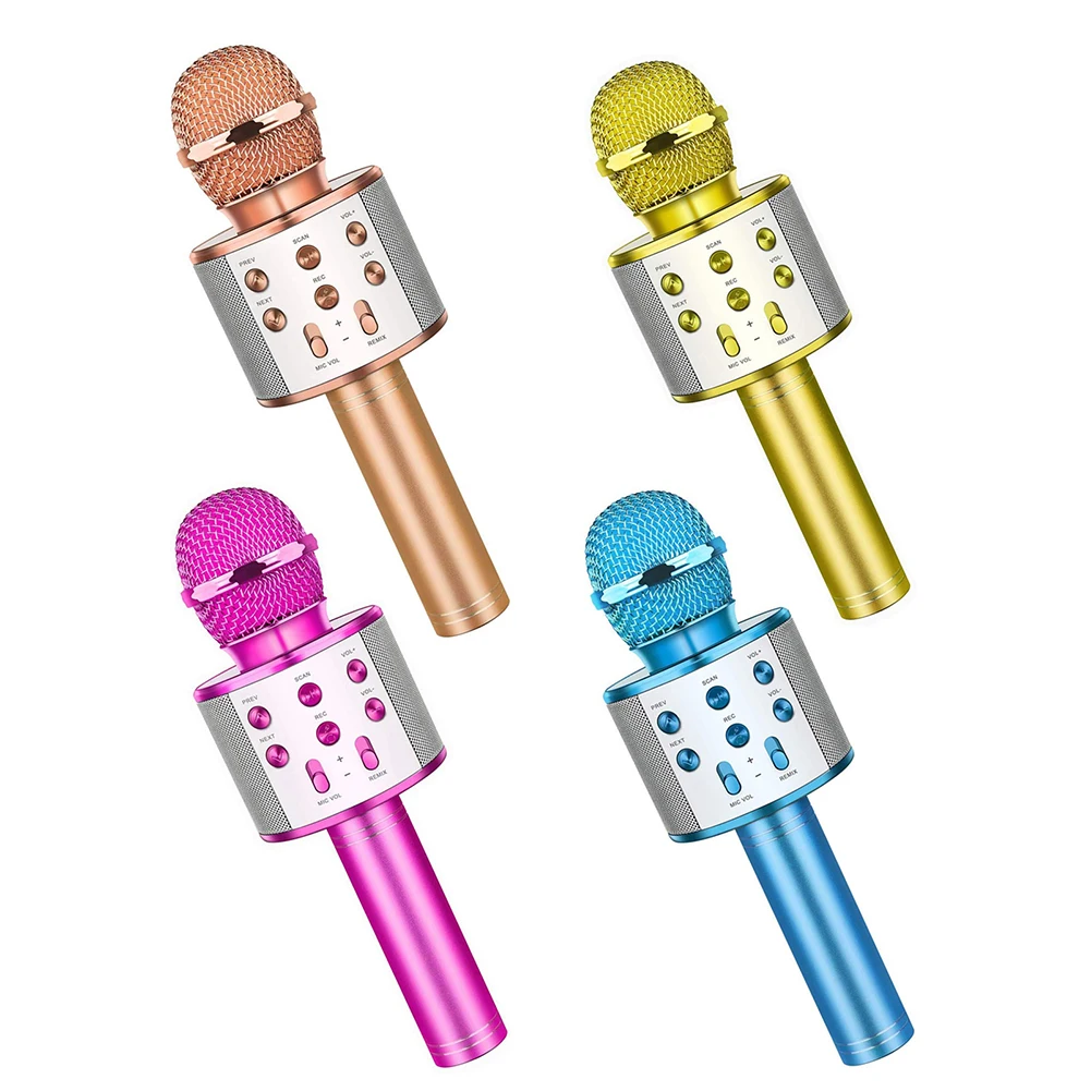 

Professional Bluetooth Wireless Microphone Handheld Karaoke Mic USB Mini Home KTV For Music Player Singing Recorder Mic