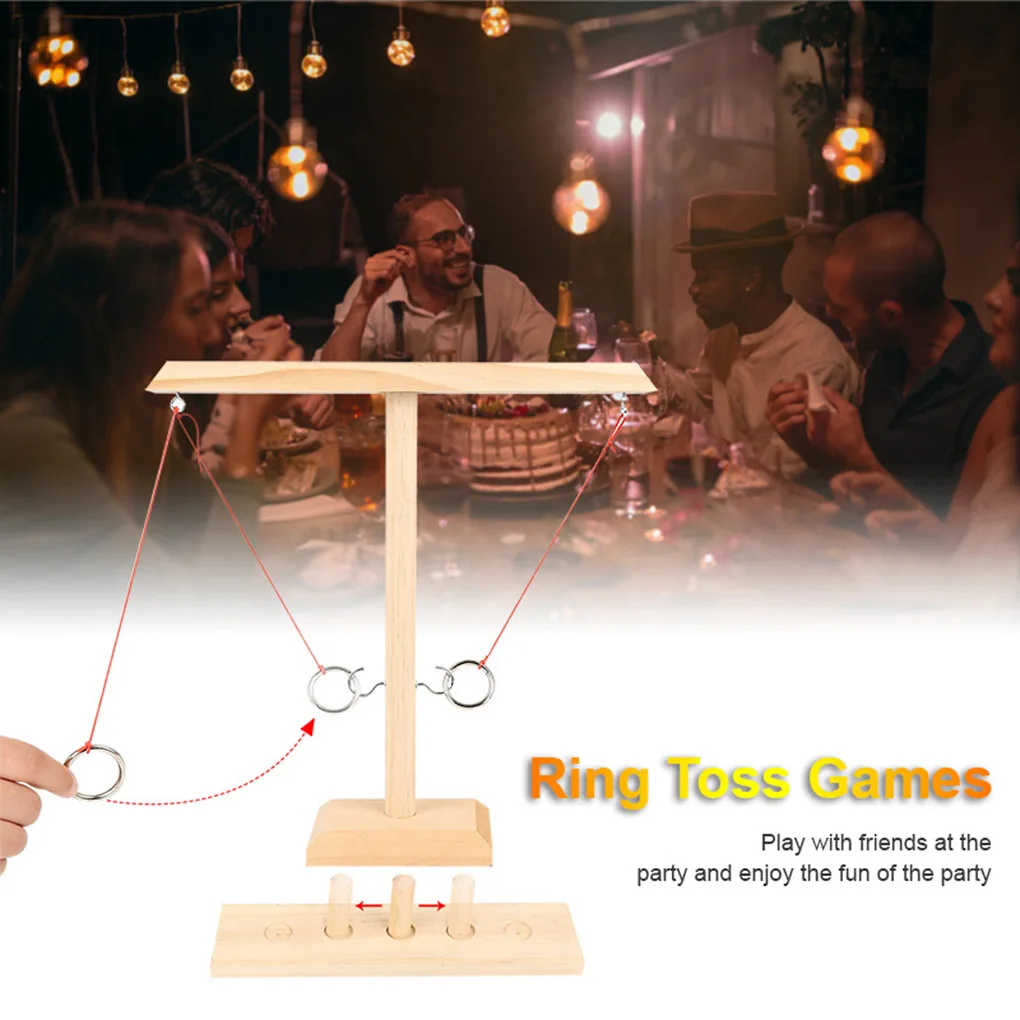 

Drinking Game Toy Wooden Ring Toss Game Toss Hook Board games montessori toy games kids toys for children adult Party Home Game
