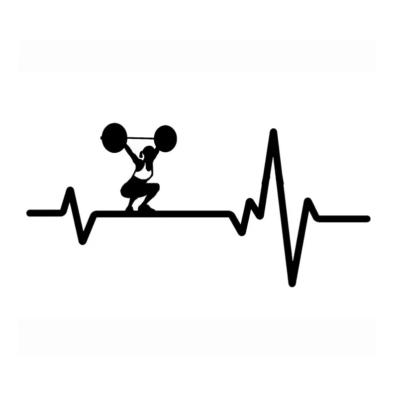 

Car Sticker Motorcycle Sticker Fashion Heartbeat Line Weight Training PVC Waterproof Sunscreen Decals 15.7* 7.5cm
