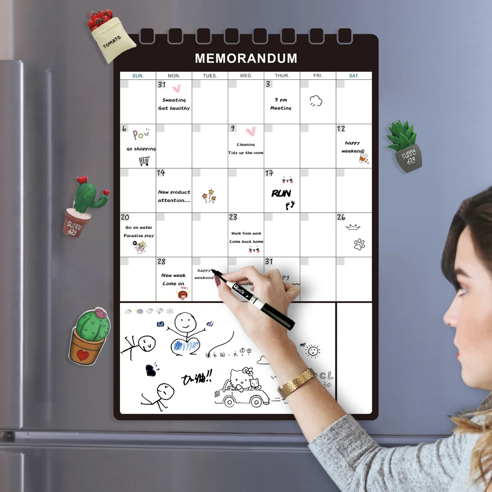 Магнитная доска лист ежемесячный ежедневник семья календари для холодильника