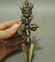 tibet bronze copper buddhism mahakala head wrathful deity phurba dagger holder