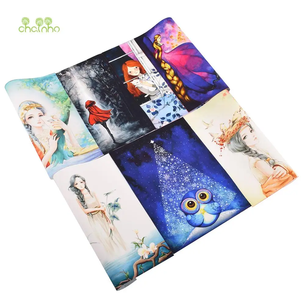 

Hand Dyed Fabric,Pretty Girls Series,Cotton Canvas Fabric for DIY Sewing&Quilting Purse,Bags,Book Cover,Home Decoration Material