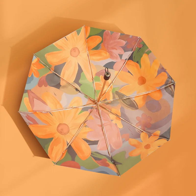 High Quality Folding Fashion Umbrella Rain Women Cute Retro Kawaii Luxury Umbrella Windproof Anti UV Sombrilla Umbrella BC50YS