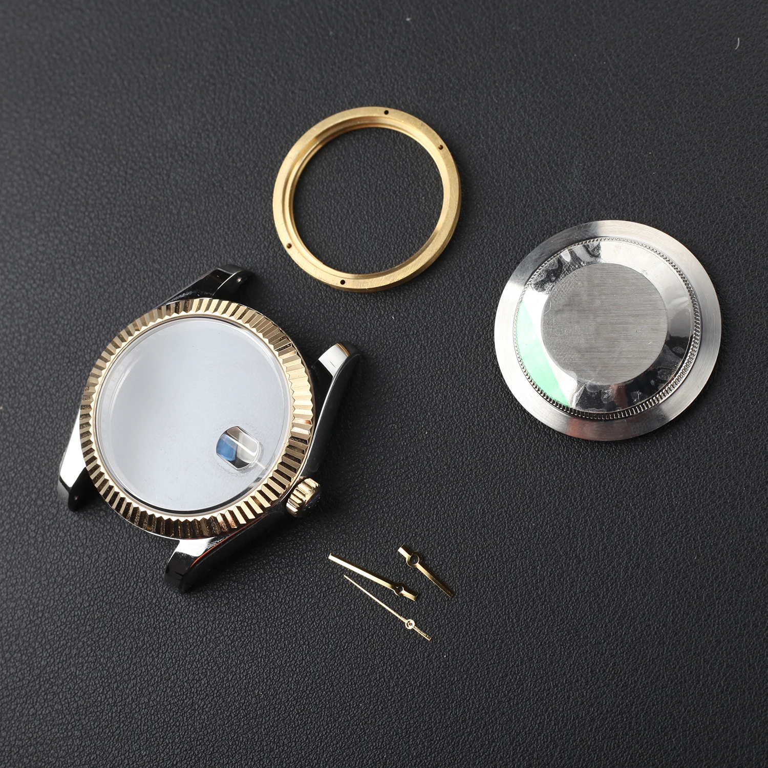 

stain steel date just style case kit fit 2824 movement watch parts