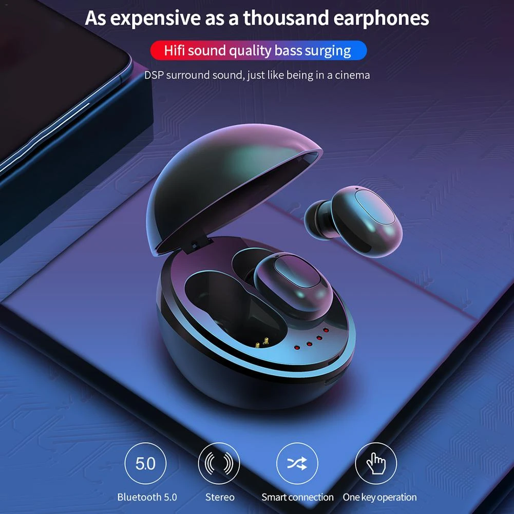 TWS Earphone True Wireless Bluetooth V5.0 Earphone With Charging Box Stereo Sports Earpods Earphones Headset Fit For IPhone