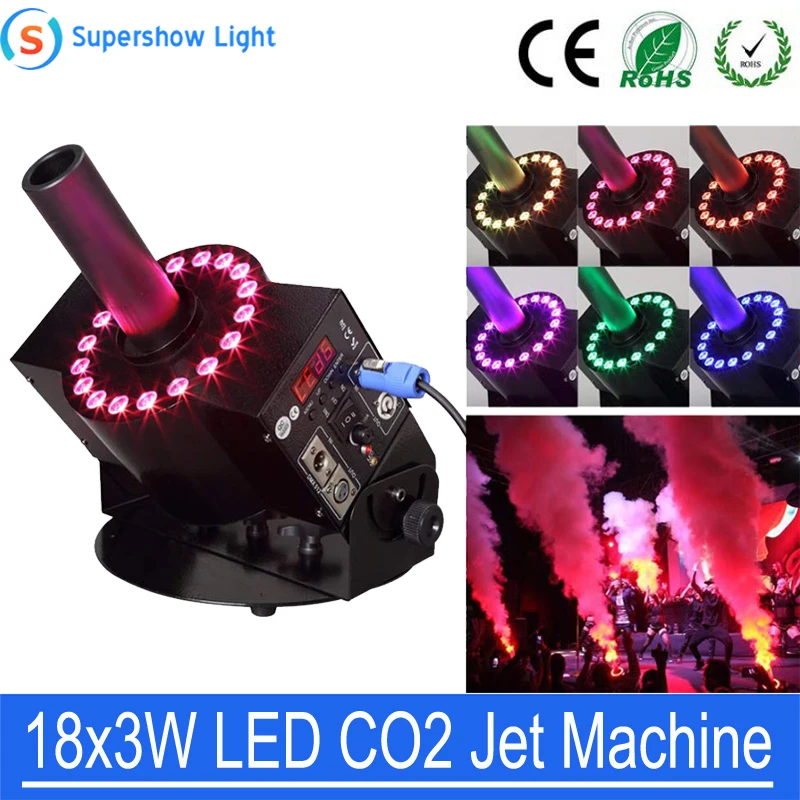 Профессиональный DJ оборудование DMX512 светодиодный 18x3W CO2 ткацкий станок стрелять 8