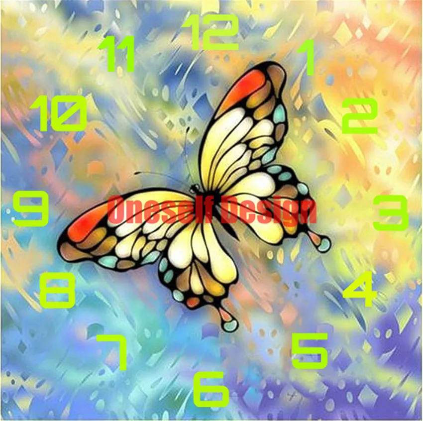 

5d diamond embroidery full clock butterfly diamond painting clock diy frame Christmas gifts diamond mosaic rhinestone pictures