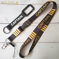 2 pcs captain lanyards fashion trinket neck strap phone chaveiro keychain llavero lanyard for id card holder cabin crew gift