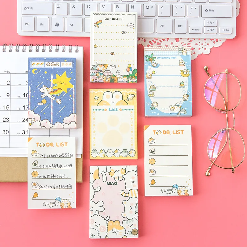 100 шт. Kawaii Memo Pad милый мультфильм Note To Do List ежедневный план планировщик офисных
