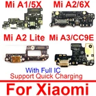 Плата разъема USB для зарядки Xiaomi Mi A1 A2 Lite A2Lite 5X 6x Redmi 6 Pro CC9E A3 USB порт для зарядки печатной платы Замена
