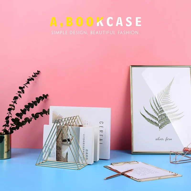 Железная настольная креативная маленькая книжная полка в скандинавском стиле Ins