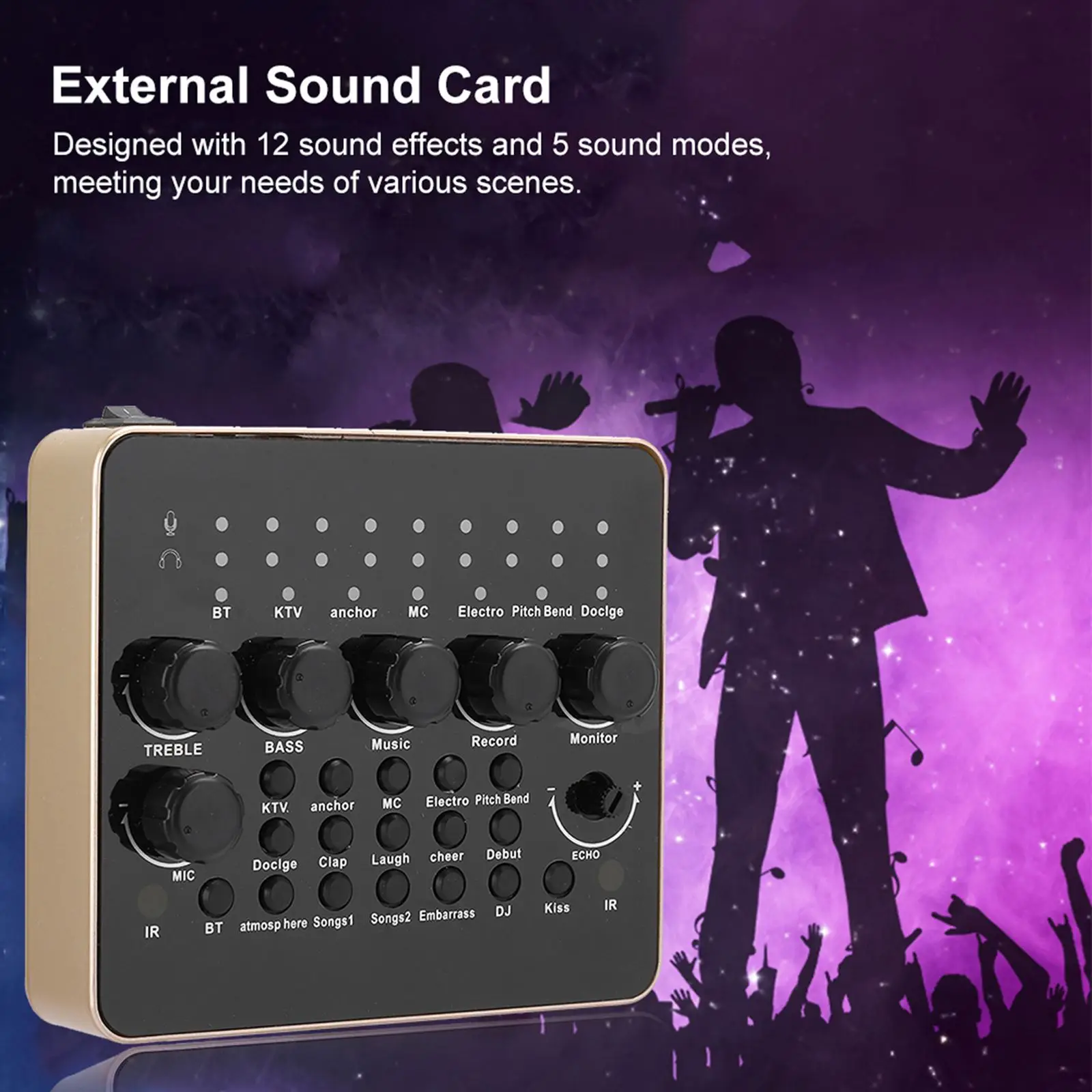

Multi Function Rechargeable Sound Mixer Board With Dual DSP Chips Remote Control For Cell Phone Karaoke Live Streaming For Cell