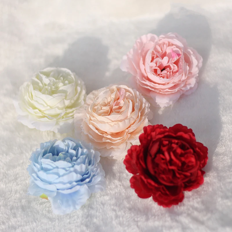 Искусственный цветок 8 см пион из шёлки Цветочная головка для свадебной