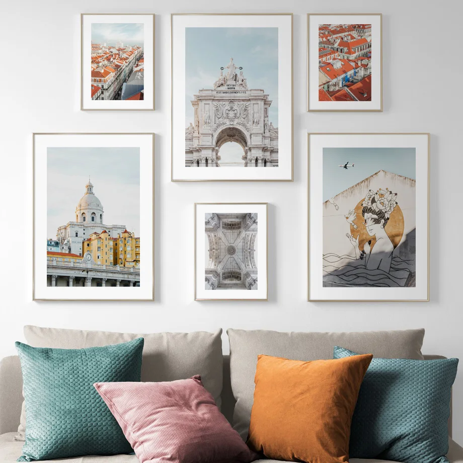 Lisbon City View Museum Street Graffiti Nordic Prints Art Canvas Painting Wall Decor Pictures For Posters Aesthetic Room | Дом и сад