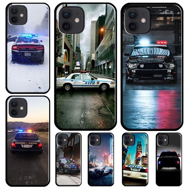 Полицейские машины светится ночью чехол для iPhone XR 11 12 Pro Max мини X XS MAX 7 8 6 6S Plus 5 5S