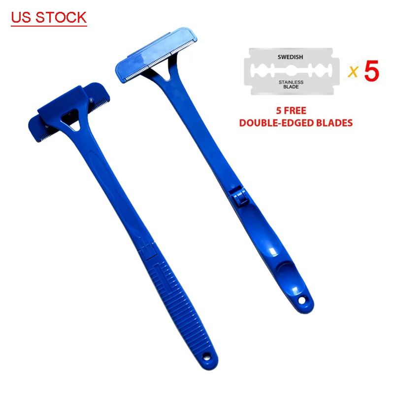 Мужская Безопасная бритва для волос с 5 лезвиями Складная Пластиковая Задняя