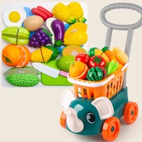 simulation supermarket shopping cart w vegetable fruit kids learning toy