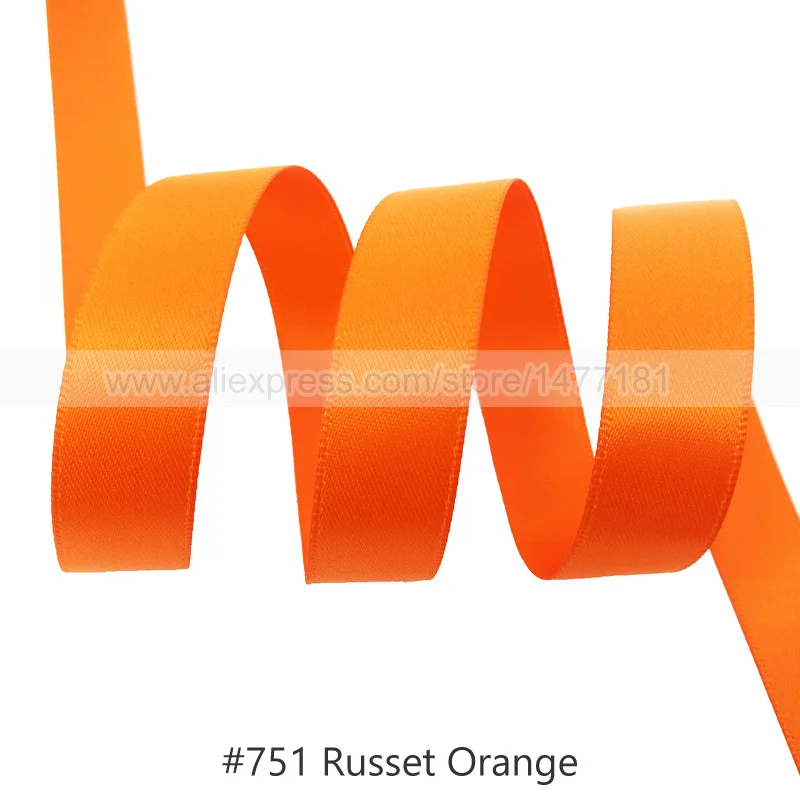 751 Russet Orange 25 Yards) 6 9 16 25 38 50 мм атласная лента Двусторонняя лента высокого качества полиэстер Двусторонняя лента банты изготовление тканей - Цвет: 751 Russet Orange