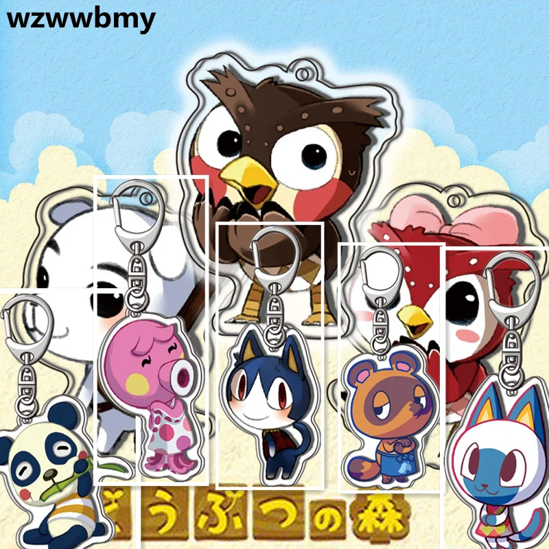 

Animal Crossing Keychain Woman Game Key Chain Men Acrylic Pendant Key Ring Unisex Elegant Cute Key Holder Anime Jewelry Llaveros