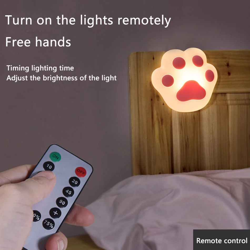 

Светодиодный силиконовый ночник с дистанционным управлением, прикроватная настенная лампа с сенсорным датчиком кошачьего краба для детей,...