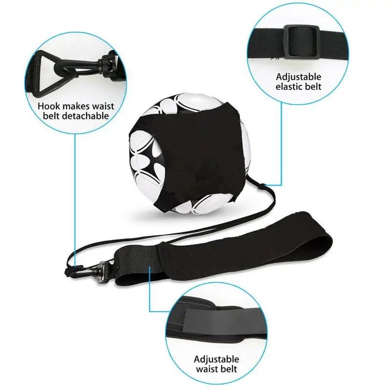 

Black 2M Soccer Training Belt Sports Assistance Adjustable Football Belt Training Trainer Ball Kick Practice Equipment Socc O6U7