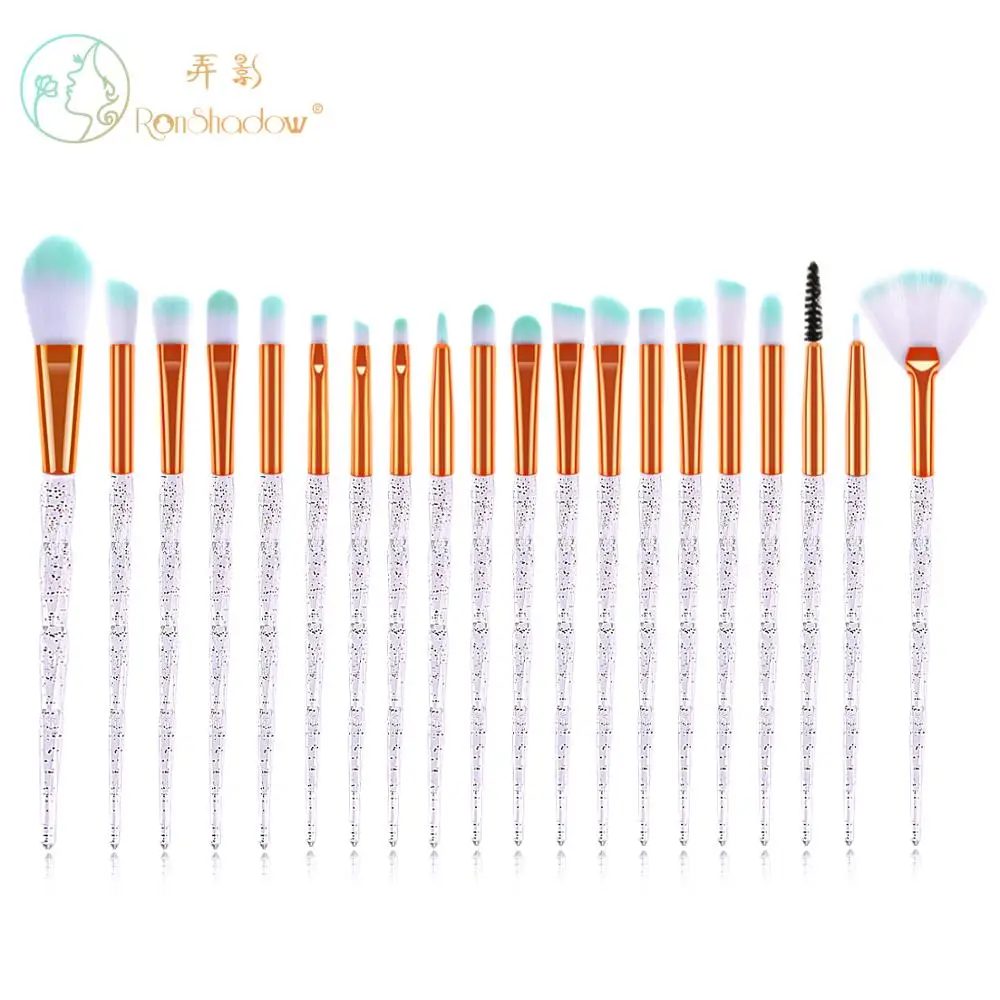20 штук Профессиональный набор кистей для макияжа с украшением в виде кристаллов